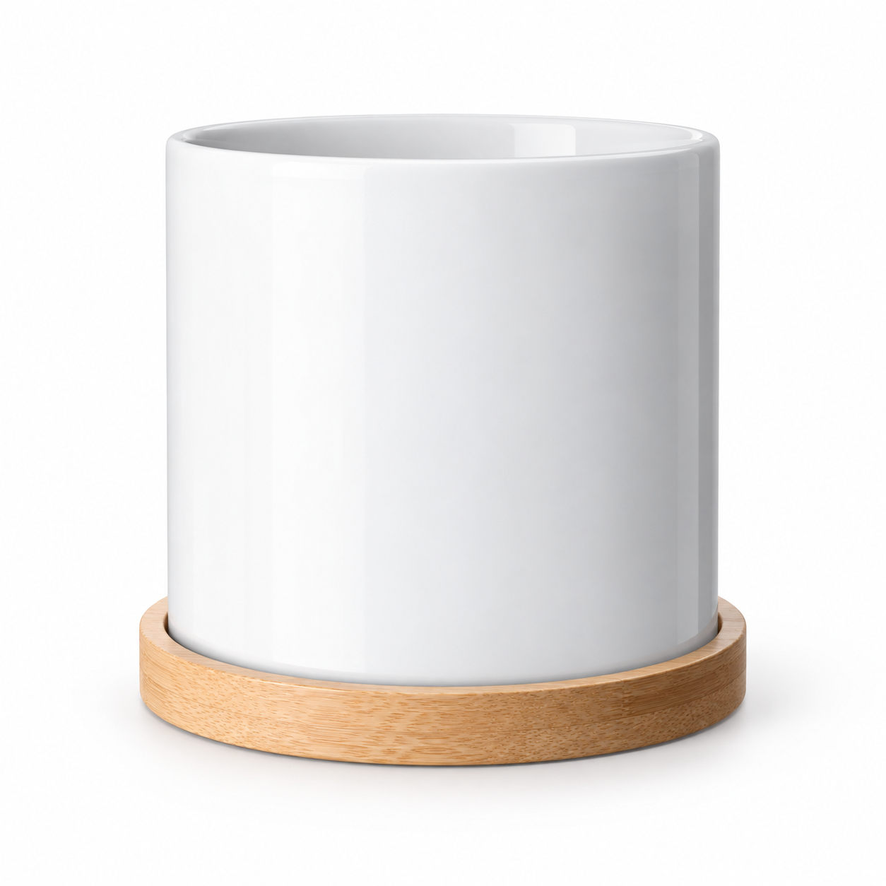 Custom Flower Pot with Bamboo Tray