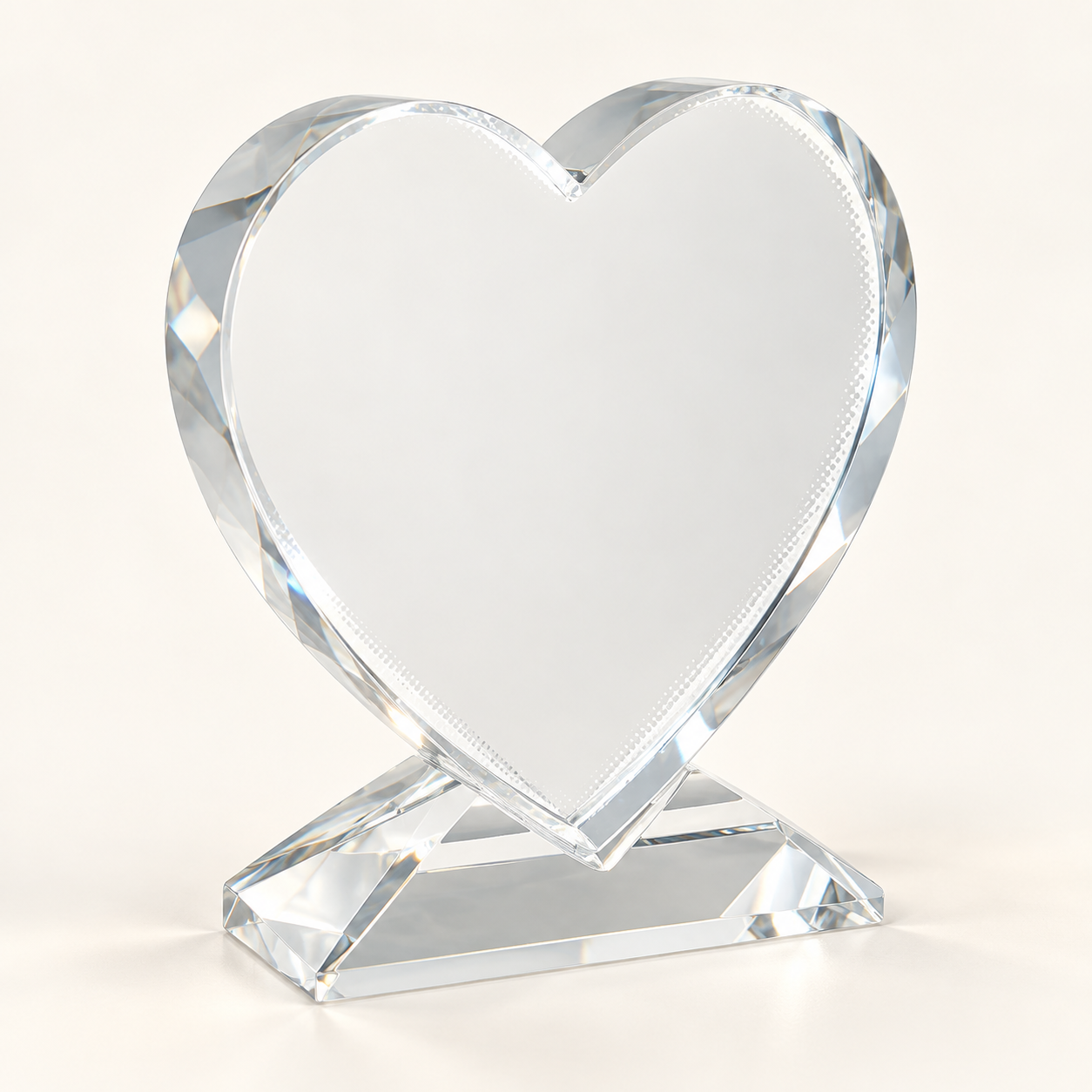 Custom Heart Crystal Photo Plaque
