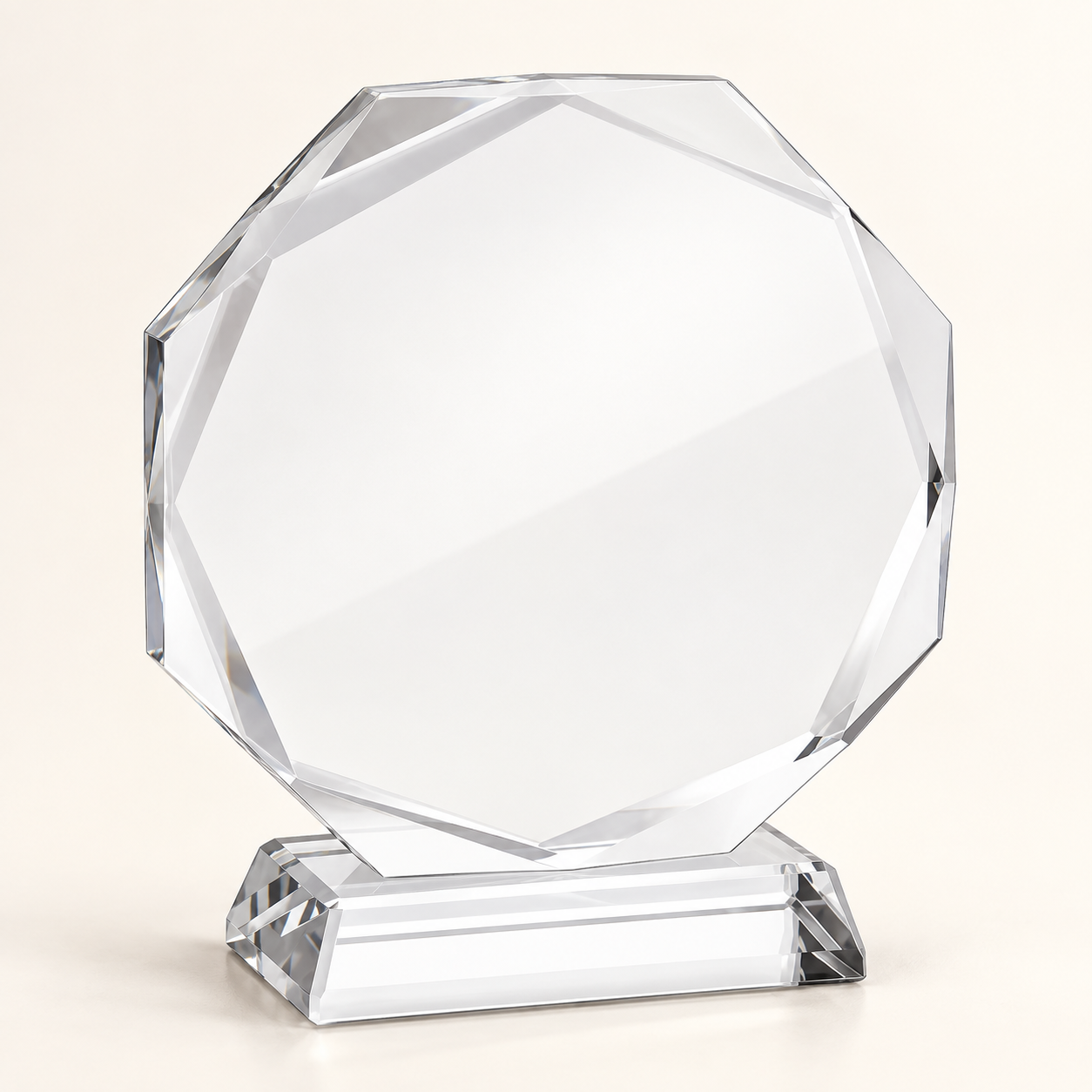 Custom 4-inch Octagon Crystal Plaque