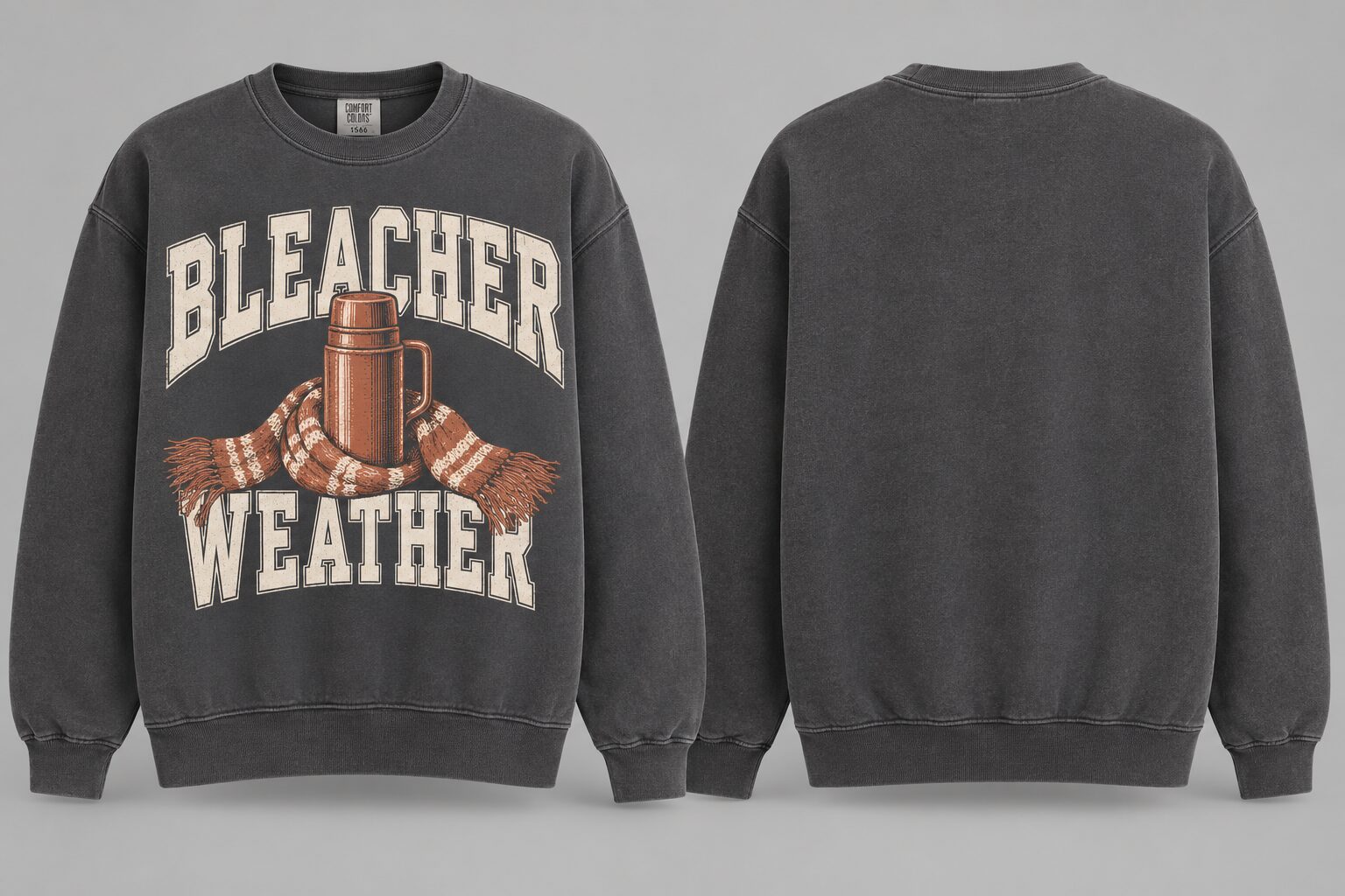 Pepper Bleacher Weather shirt mockup, front and back
